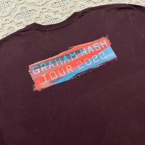 🎸 '22 Graham Nash Artist CSNY Soft Burgandy Solo Tour Headshot Tee